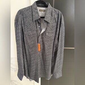 Stetson Black and White Floral Button Down Shirt